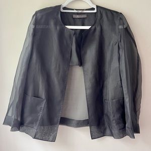 MaxMara | Black Sheer Silk Evening Jacket Blazer